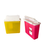 Yellow 5 quarts sharps container